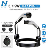 Khons EV Charging Cable Type 2, 16A, 11kW Female to Male Plug, 5m Three Phase EV Extension Cable for Car Charger Station