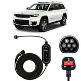 Jeep Compass Charging Cable – Type 2 to UK 3-pin charging cable