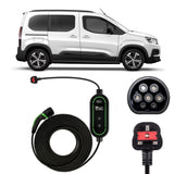 Peugeot e-Rifter Charging Cable – Type 2 to UK 3-pin charging cable