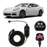 Porsche Panamera S PHEV Charging Cable – Type 2 to UK 3-pin charging cable