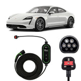 Porsche Taycan Charging Cable – Type 2 to UK 3-pin charging cable