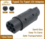 **Image Alt Text:** ERDAN 32A EV Adapter IEC 62196 Type 2 to Type 1 J1772 EVSE Charger Connector for Electric Vehicles