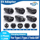 EV Charger And EV Charging Adapter type 1 to type 2 adapter Tesla to GBT converter GBT to J1772 Charger adapter