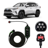 Toyota RAV4 Charging Cable – Type 2 to UK 3-pin charging cable