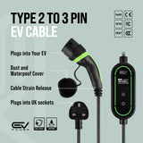 KIA EV6 Charging Cable – Type 2 to UK 3-pin charging cable