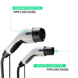 Khons EV Charging Cable Type 2, 16A, 11kW Female to Male Plug, 5m Three Phase EV Extension Cable for Car Charger Station