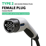 Khons EV Charging Cable Type 2, 16A, 11kW Female to Male Plug, 5m Three Phase EV Extension Cable for Car Charger Station